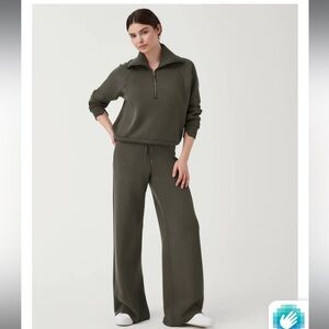 SPANX Green Wide Leg Pants Relaxed Fit